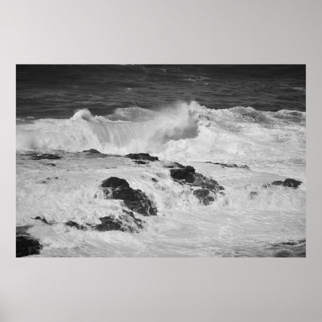 Poster Vagues océaniques aux falaises de Kilauea (Devant)