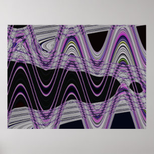 Poster vagues pourpres de noir