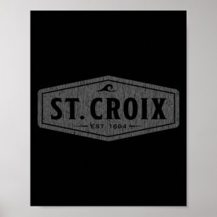 Poster Vagues St Croix Vintage Hommes Femmes Filles Garço