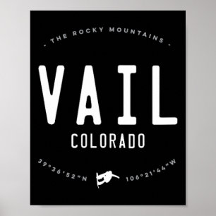 Poster Vail Colorado Graphisme Perdu Vintage snowboard
