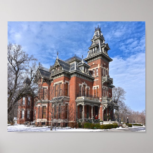 Poster Vaile Mansion, Indépendance, Missouri, en Neige (Devant)