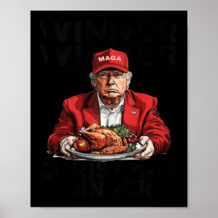 Poster Vainqueur de Trump Dîner de Noël Père Noël A