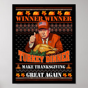 Poster Vainqueur de Trump Dîner turc Dîner Turquie Thanks