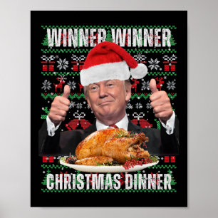 Poster Vainqueur du dîner de Noël Humour Funny Trump X
