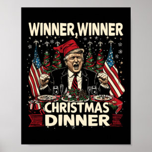 Poster Vainqueur du dîner de Noël Remerciement Trump Sant