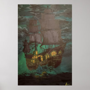 Poster vaisseau fantôme, Dutchman volant, goélette