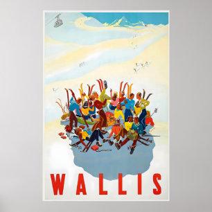 Poster Valais Wallis Zermatt Ski Suisse Alpes suisses