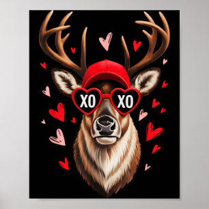 Poster Valentine Buck Camo Deer Retro Hunting Boys Cap