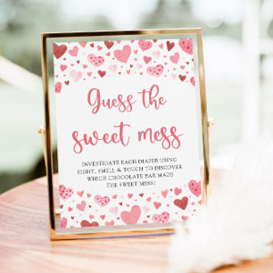 Poster Valentine Guess the Sweet Mess Baby shower Game