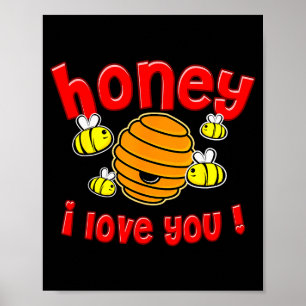 Poster Valentine Honey Je t'aime 