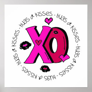 Poster Valentine Hugs et baisers