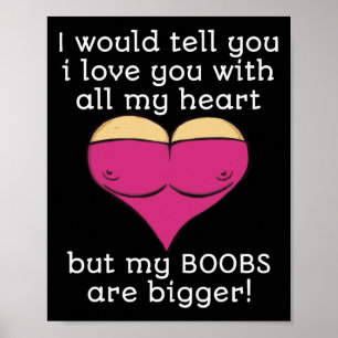 Poster Valentine je t'aime de tout mon cœur mais mon souf