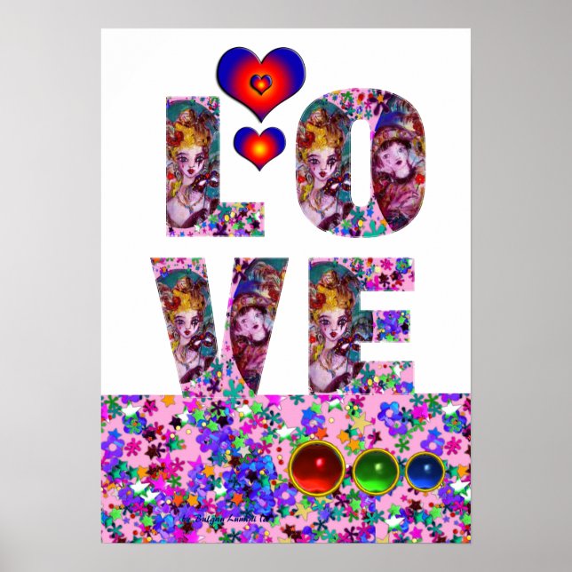 POSTER VALENTINE LOVE VENETIAN MASQUERADE PARTI (Devant)