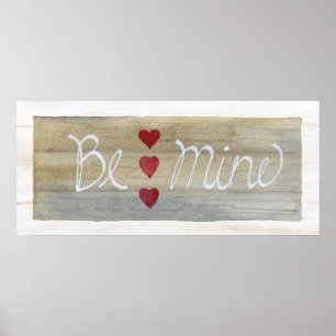 Poster Valentine rustique soit le mien