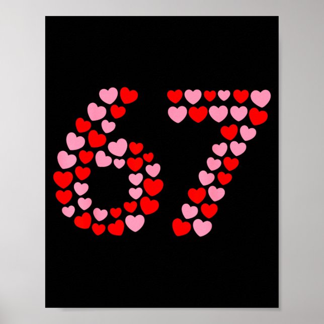 Poster Valentine’s Day 67 Meme 67th Birthday 6 7 Valentin (Devant)