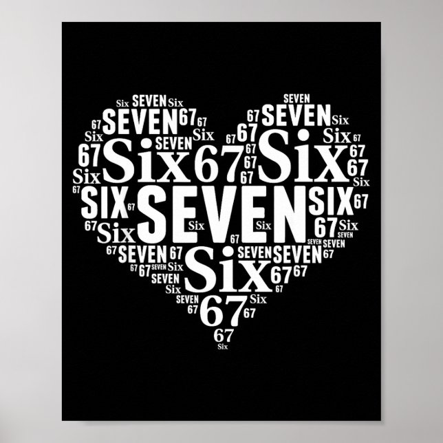 Poster Valentine’s Day 67 Meme 67th Birthday 6 7 Valentin (Devant)