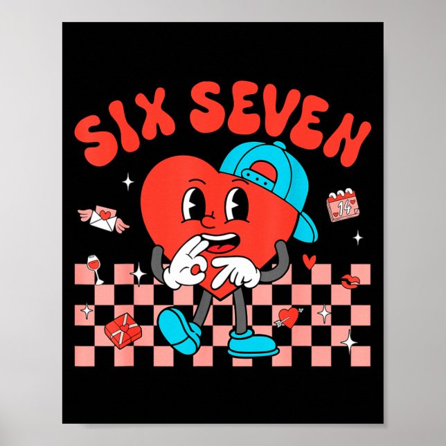 Poster Valentine’s Day Funny 67 Meme Six Seven 6 7 Valent (Devant)