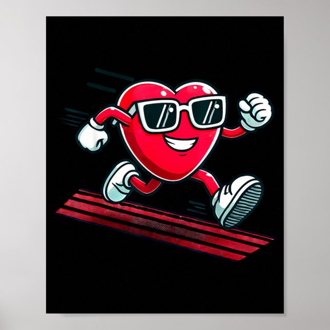 Poster Valentine’s Day Love Heart Runner Track Running  (Devant)