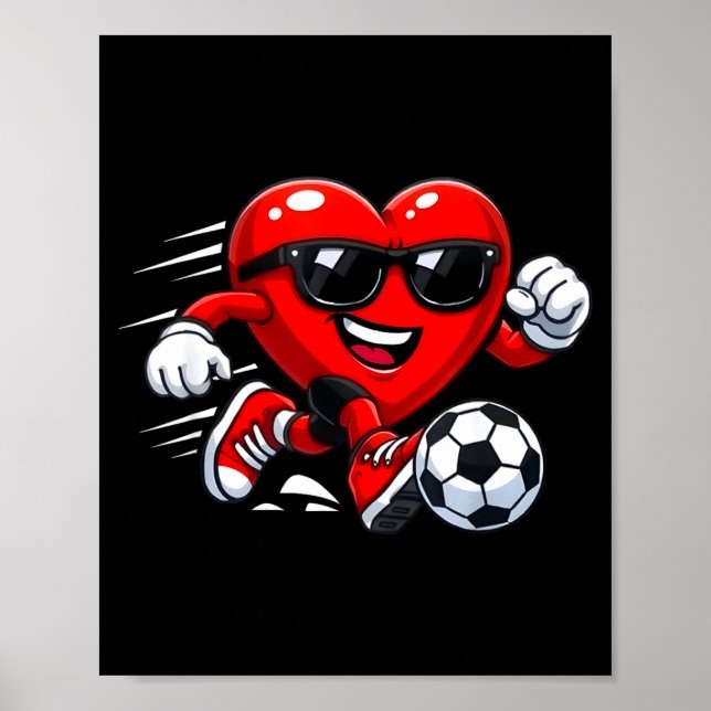 Poster Valentine Soccer Heart Drip Srt Love Valentines Da (Devant)