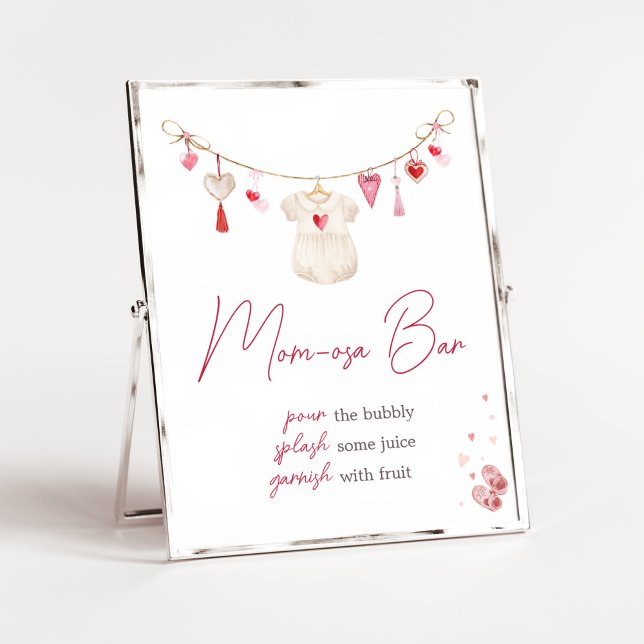 Poster Valentine Sweetheart Maman Osa Bar (A Little Sweetheart Valentine Baby Shower Mom Osa Bar Sign)