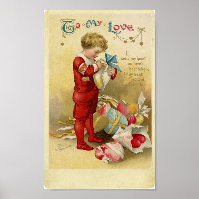Poster Valentine vintage (Devant)