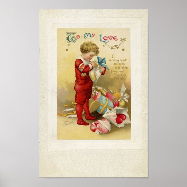 Poster Valentine vintage (Devant)