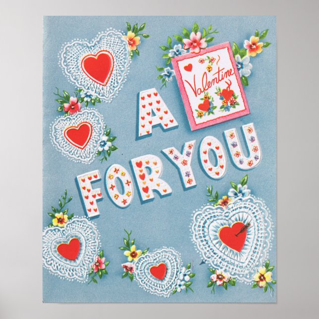 Poster Valentine vintage (Devant)