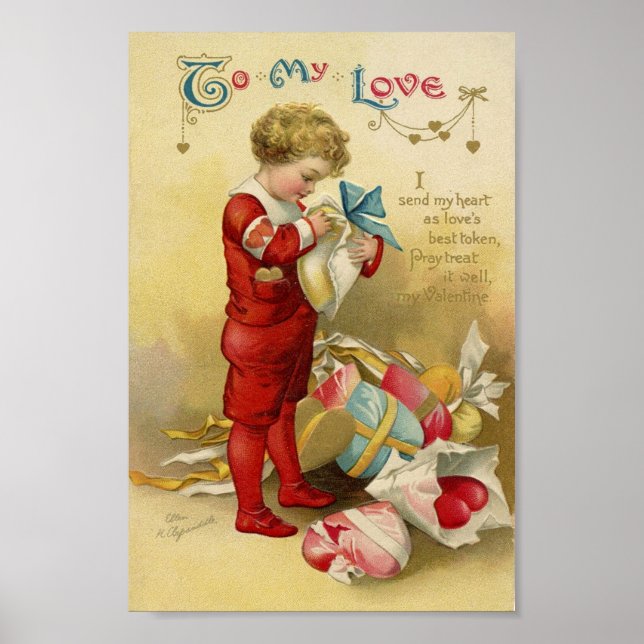 Poster Valentine vintage (Devant)