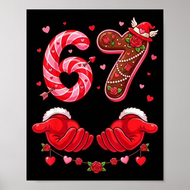 Poster Valentine's Day 67 Hilarious Six Seven Love Meme F (Devant)