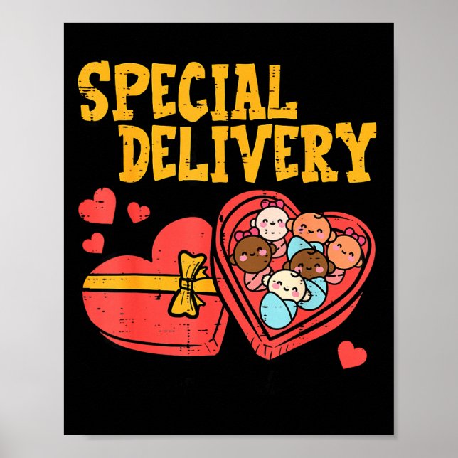 Poster Valentines Day Baby Special Labor Delivery Nurse W (Devant)