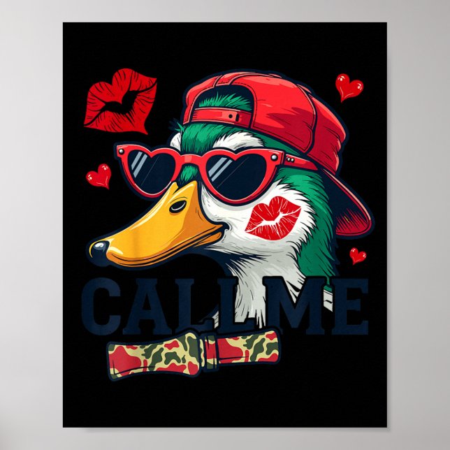 Poster Valentine's Day Duck Hunting Camo Call Me Toddler  (Devant)