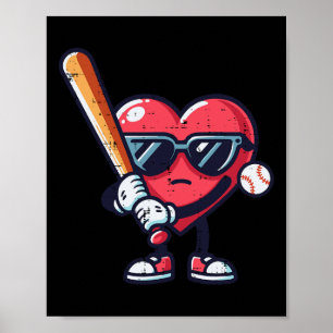 Poster Valentines Day Heart Baseball Boys Toddler Enfants