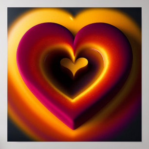 Poster Valentines Day Heart Shining Bright Personalized P