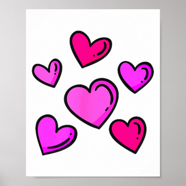 Poster Valentines Day Hearts Love Graphic  (Devant)