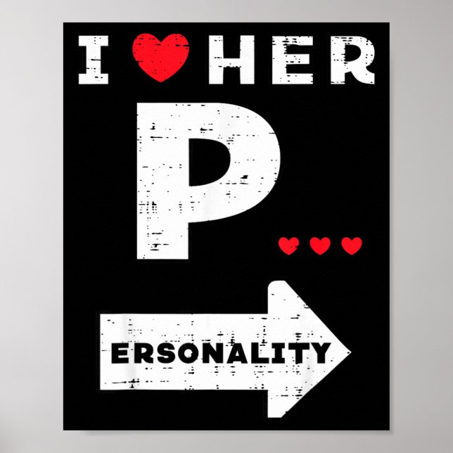 Poster Valentines Day I Love Her Ity Matching Couple Men  (Devant)
