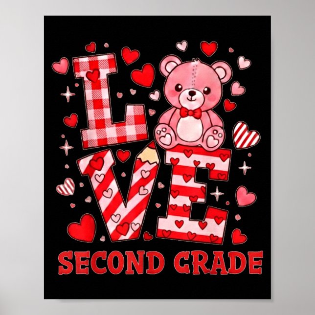 Poster Valentine's Day Love Second Grade Teacher  (Devant)