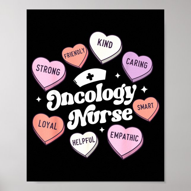 Poster Valentines Day Oncology Nurse Cancer Suprt Groovy  (Devant)