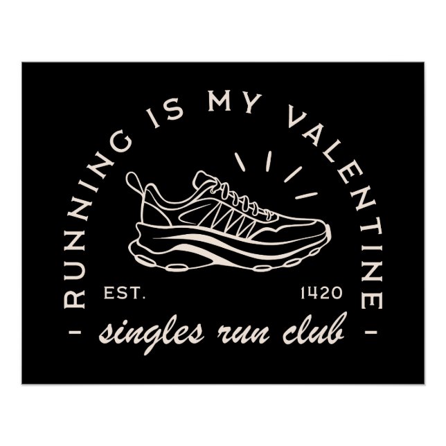 Poster Valentine's Day runner amusant citations simples (Devant)