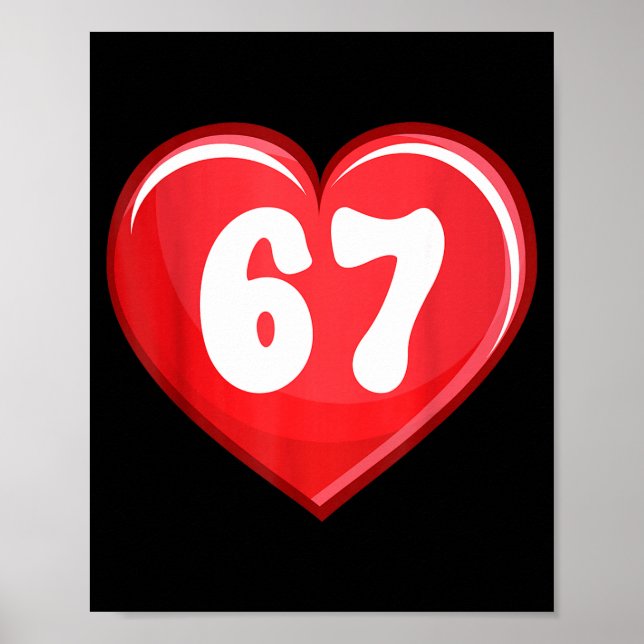 Poster Valentine's Day Six Seven Hearts 6 7 Meme Gen Alph (Devant)