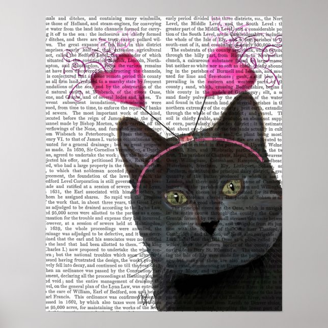 Poster Valentines de chat noir (Devant)