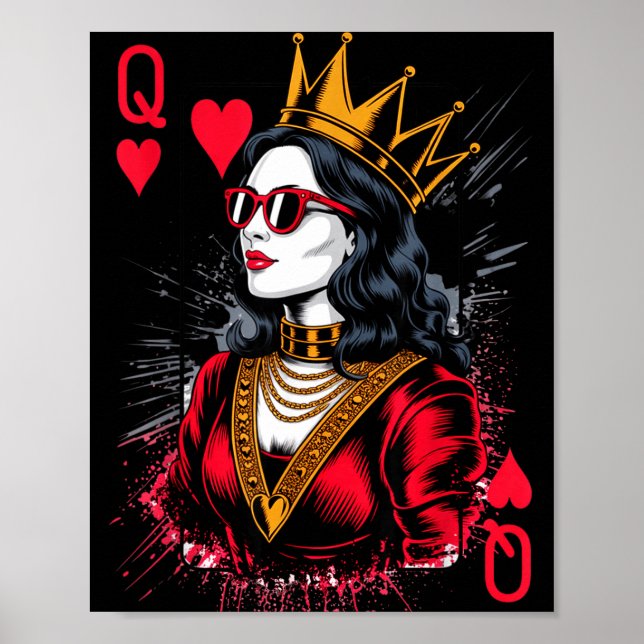 Poster Valentines Hearts Card Queen Trendy (Devant)
