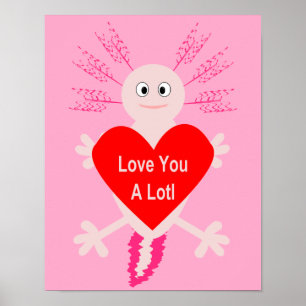 Poster Valentines Jour Amour Coeur Axolotl