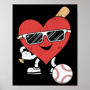 Poster Valentines Jour Baseball Mignonne Sports Hommes Ga