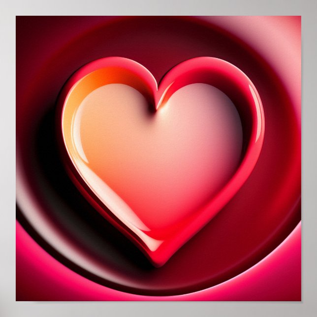 Poster Valentines Jour Coeur brillant brillant P personna (Devant)