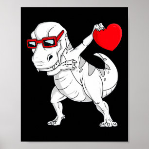 Poster Valentines Jour Dabbing Dinosaur T Rex Heart Boys 