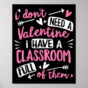 Poster Valentines Jour Enseignant Funny Classe École Vale