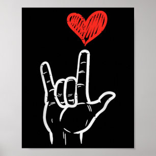 Poster Valentines Jour Je T'Aime Main Signer Al Coeur Fem