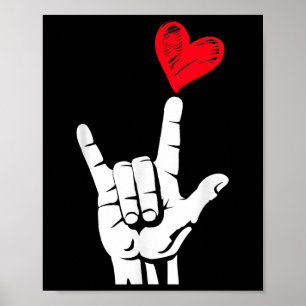 Poster Valentines Jour Je T'Aime Main Signer Al Coeur Fem
