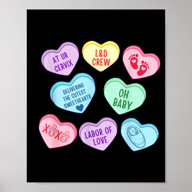 Poster Valentines Labor And Delivery Nurse Heart Candy La (Devant)