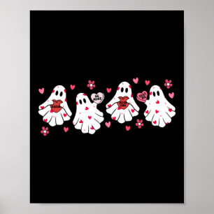 Poster Valentines Rétro Jour mignonne Ghost Boo Femmes Éf